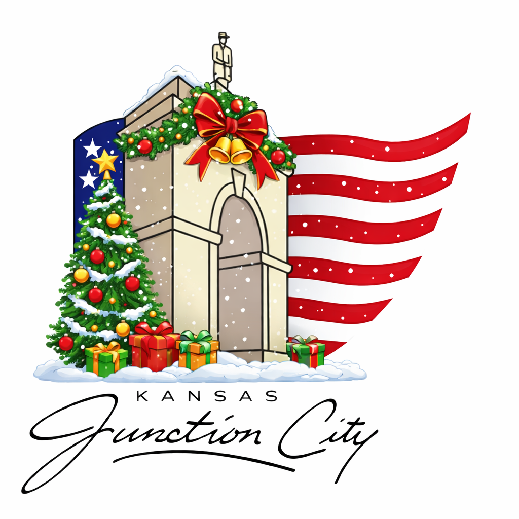 Original Junction city logo with Christmas scenery.